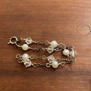 Pearl and crystal bracelet